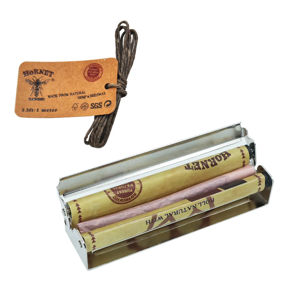 

HORNET DANGER 78MM/110MM Metal Cigarette Rolling Machine Cigarette Maker with 3.3ft /1 meter Wax Rope for Smoking Tobacco Pipe