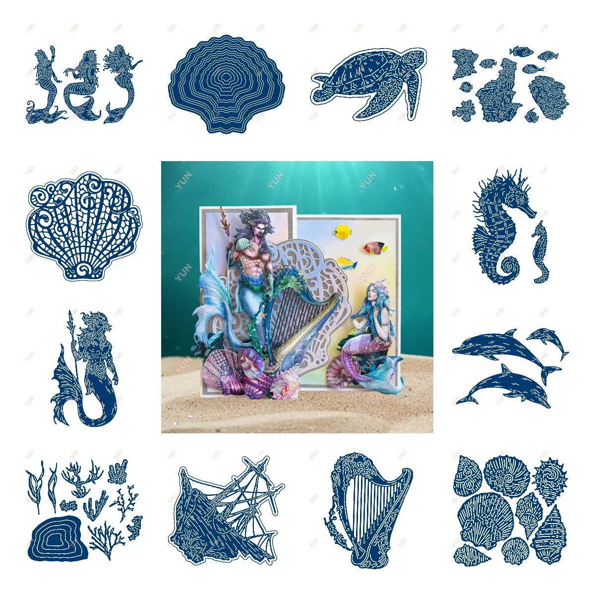 

Ocean Seashell Jewels Die New Metal Cutting Dies DIY Scrapbooking Photo Album Decorative Embossing Paper Card Crafts