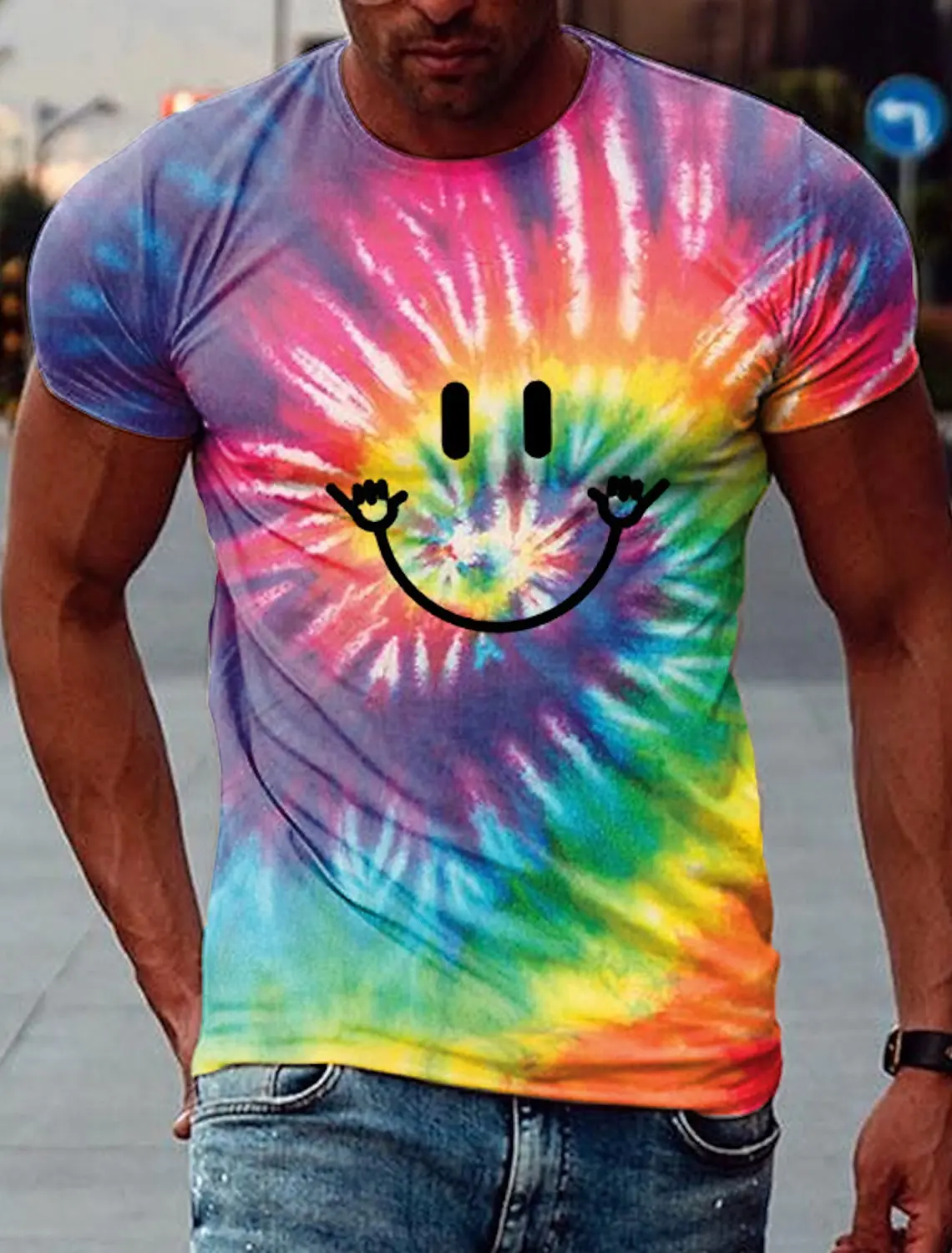 

Men's T shirt Tee Graphic Rainbow Crew Neck Clothing Apparel 3D Print Outdoor Daily Short Sleeve Print Fashion Designer Vintage