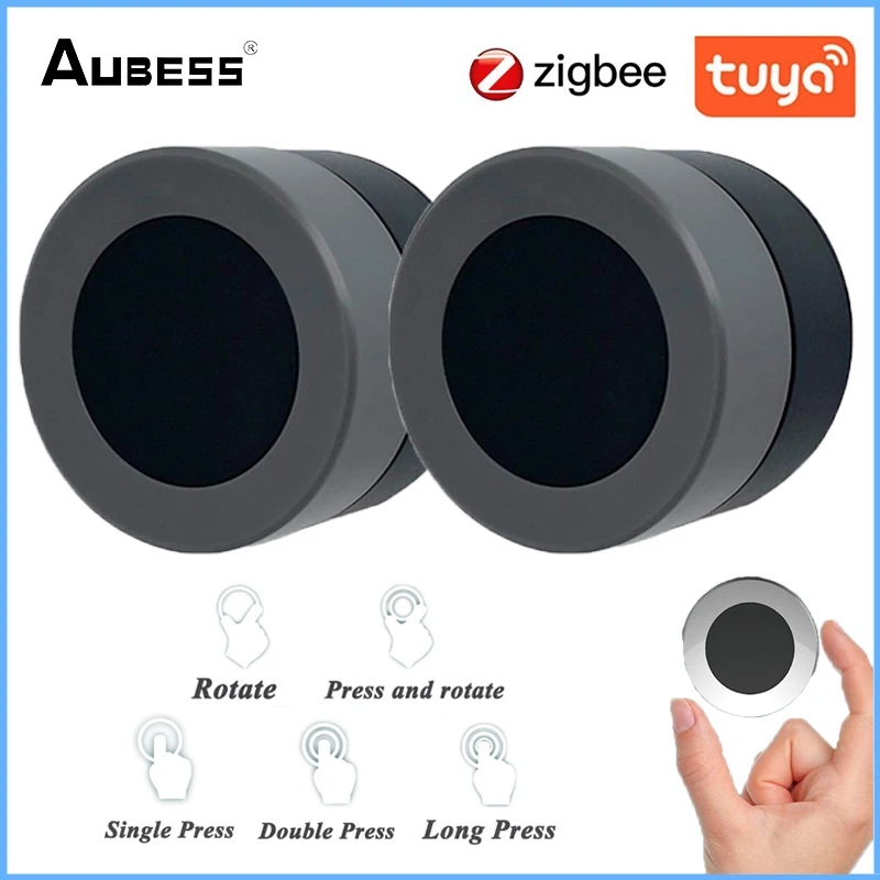 

Aubess Tuya ZigBee Smart Knob Wireless Scene Switch Button Controller Battery Powered Automation Scenario Switches Smart Home