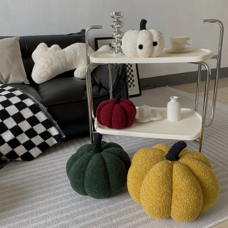 

High Quality Pumpkin Shaped Pillow Luxury Woody Decor Nordic Style Room Decor Pillow Plush Sofa Living Room Bedside Bed Cushion