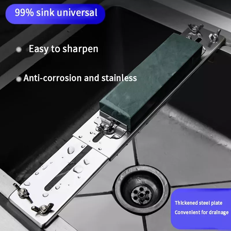 

2022New Over Sink Sharpening Stone Holder Retractable Non-slip Whetstone Sink Bridge Fits 12.2in To 15.74in Sharpening Tool