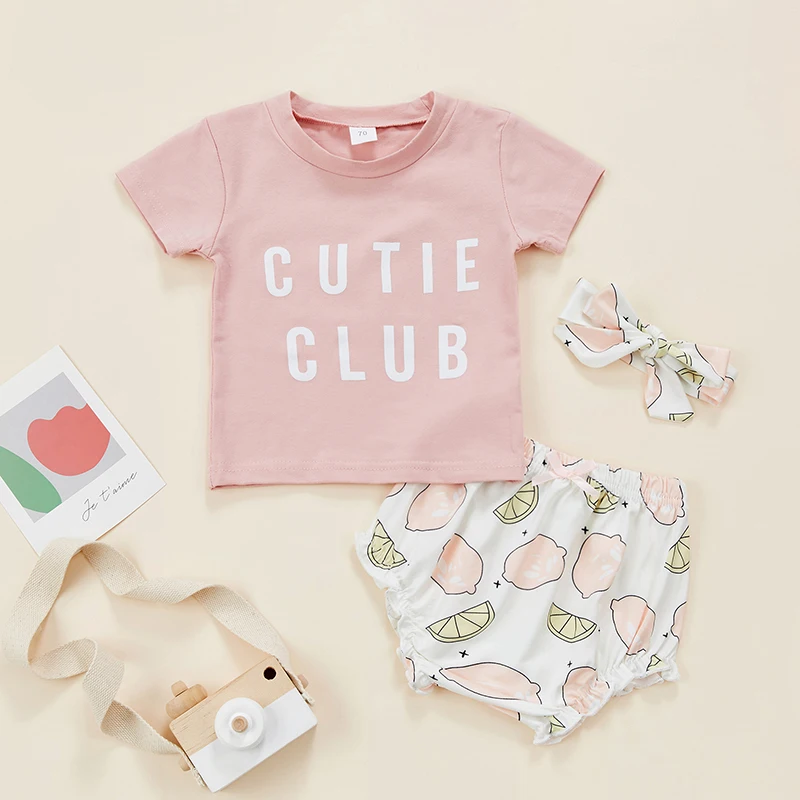 

3 шт., летние брюки с коротким рукавом и круглым вырезом