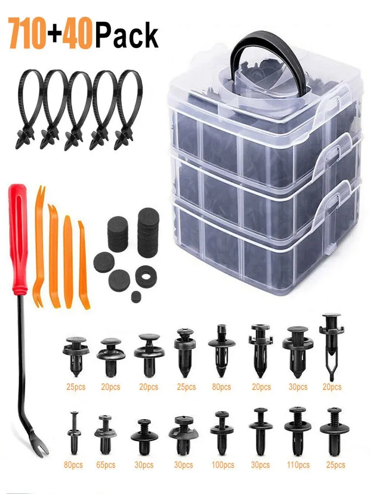 

Mixed Auto Fastener Clip Car Body Push Retainer Pin Rivet Bumper Door Trim Panel Retainer Fastener Kit Car Accessories