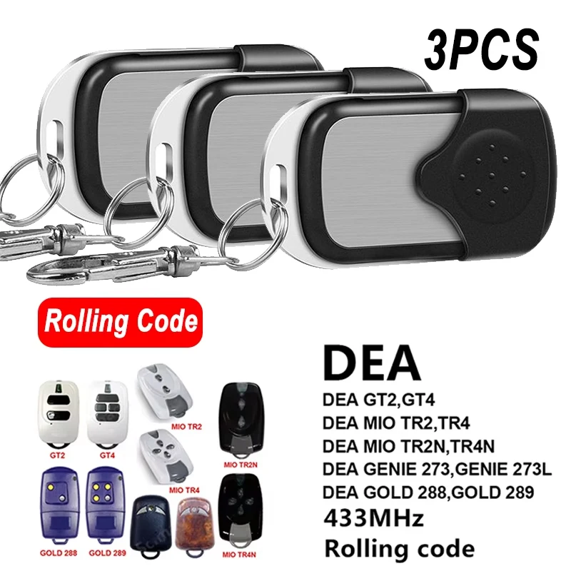 Фото 3 шт. для пультов ДУ для гаражных ворот DEA MIO TR2 TR4 GT2 GT4 TR2N TR4N GOLD 288 289 GENIE 273 Rolling Code DEA TEO 700 433.92МГц №1