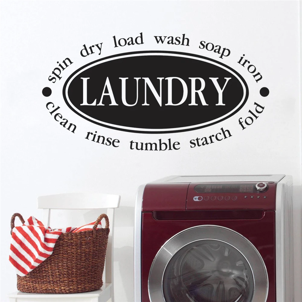 

Винтажные виниловые Стикеры с имитацией сухого мыла и утюга для прачечной, домашний декор, фрески, съемные обои HJ1871