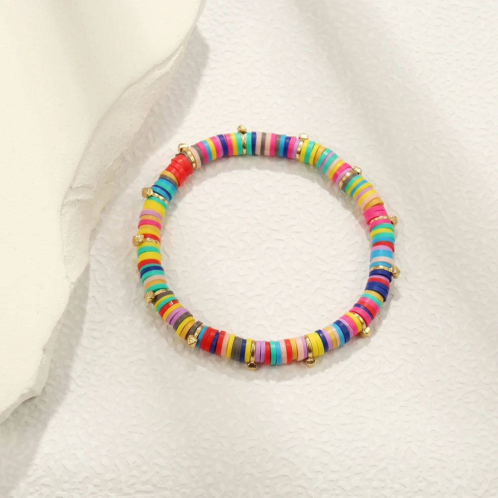 Badu красочные бусины из полимерной глины Heishi браслет для женщин и девочек