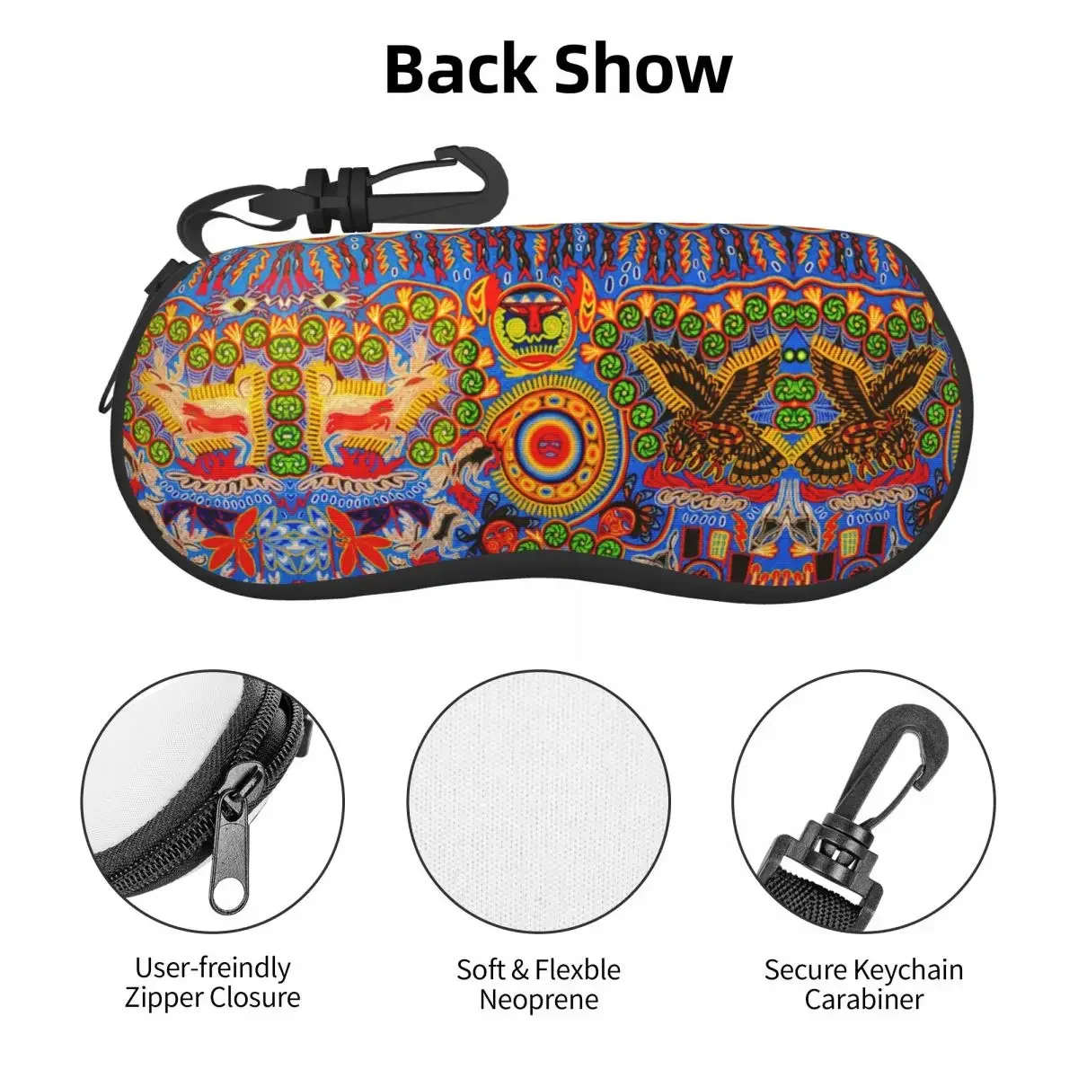 Фото Мексиканские Красочные защитные чехлы для очков Huichol, классные солнцезащитные очки, Чехол для очков №3