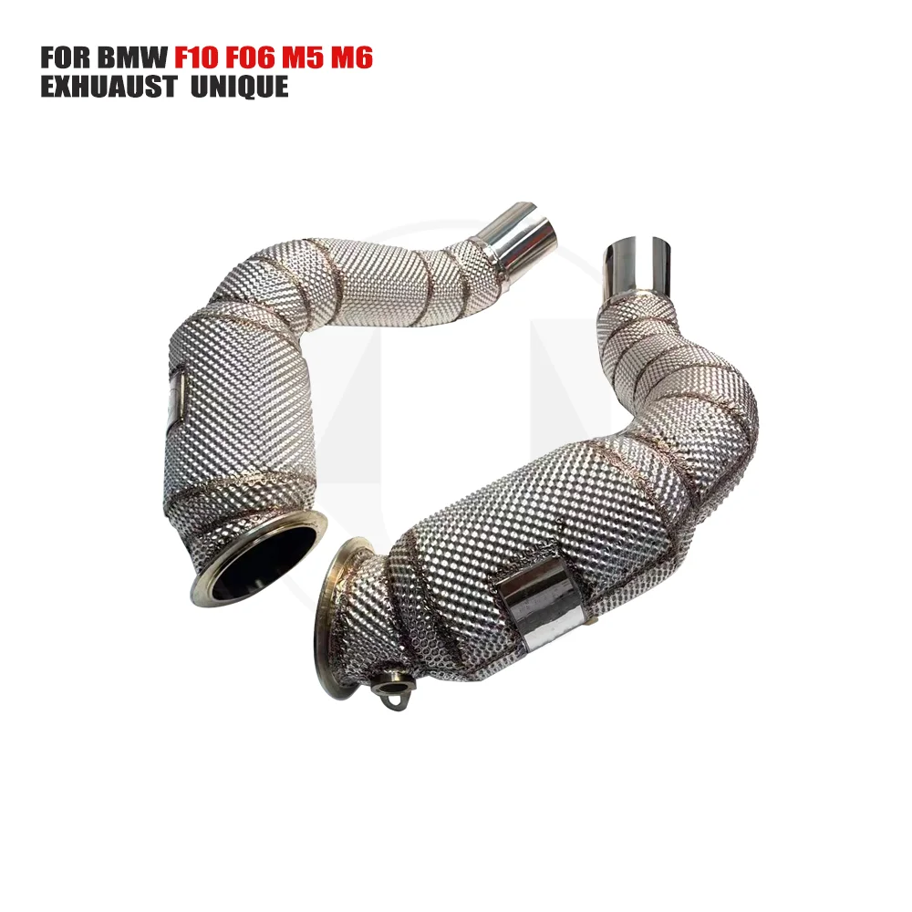 

UNIQUE Exhaust System High Flow Performance Downpipe for BMW F10 F06 M5 M6 4.4T 2011 - 2016 With Catalytic Converter Header