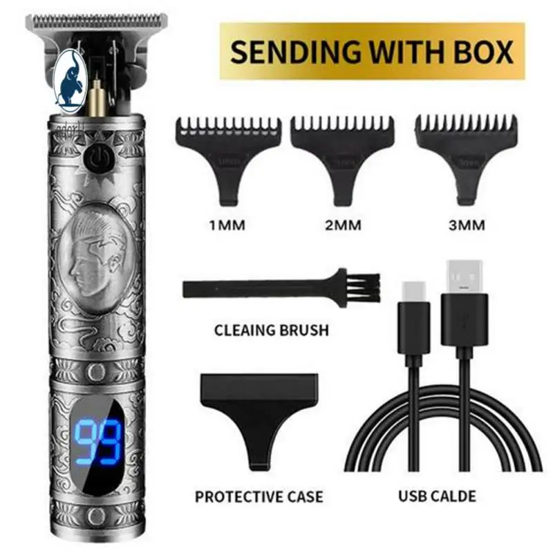 

T9 Electric Hair Trimmer for Men Professional Electric LED Cordless Shaver Beard Barber Hair Cutting Machine Hair Clippers Men