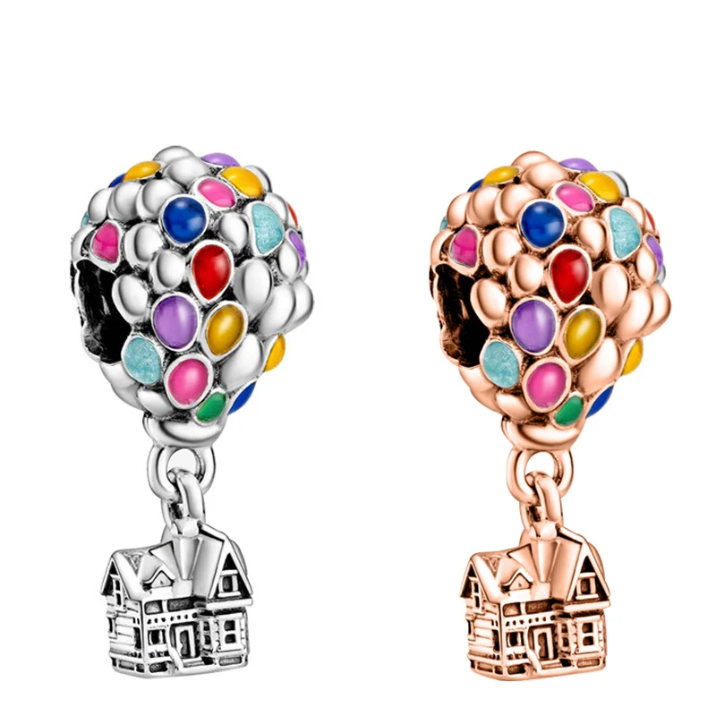 Fit Pandora Disney Pixar Up House & Balloons Charms Per La Creazione Di Gioielli Accessori Per Bracciali Da Donna Braccialetti Per Ragazze Ciondolo Ca