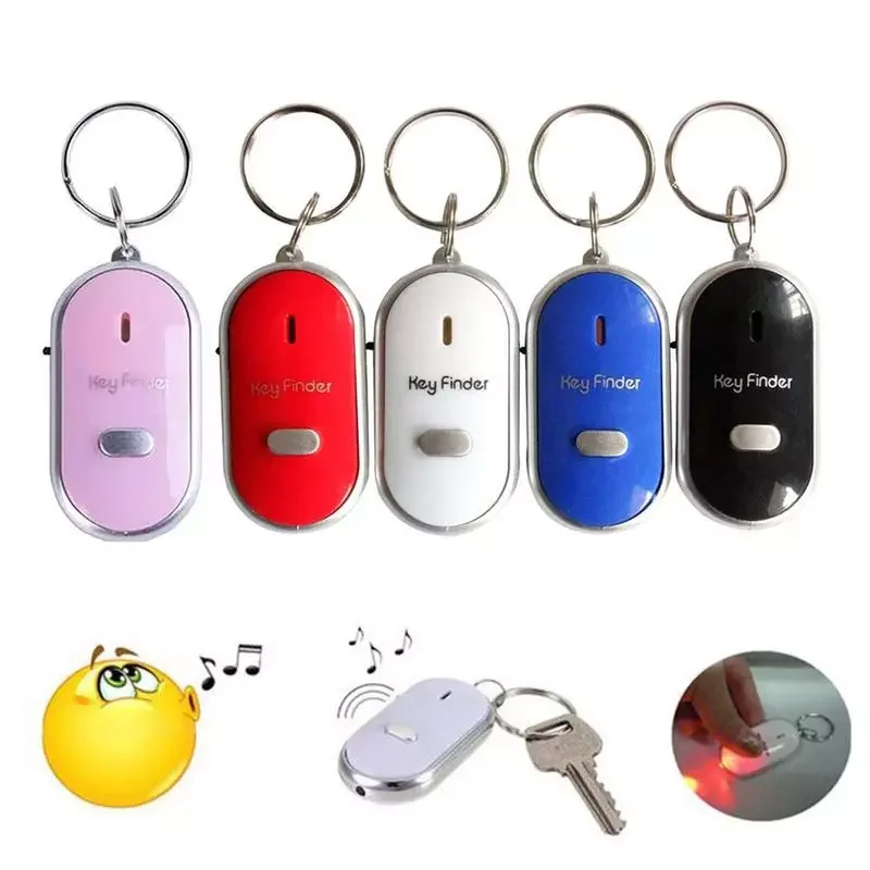 

Smart Key Finder Anti-lost Whistle Sensors Keychain Tracker LED With Whistle Claps Locator