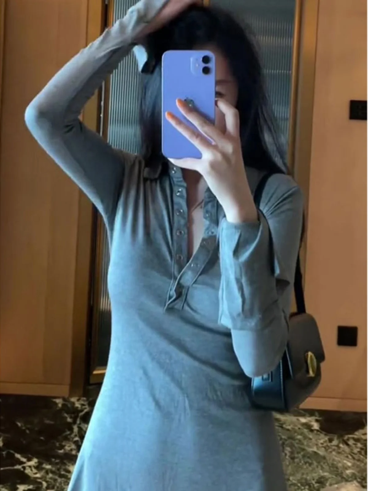 Pure Desire Sle Сексуальное платье с воротником-поло и длинными рукавами Женское