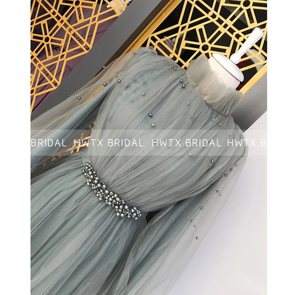 Скромное платье для матери невесты с бусинами длинным рукавом ТРАПЕЦИЕВИДНОЕ