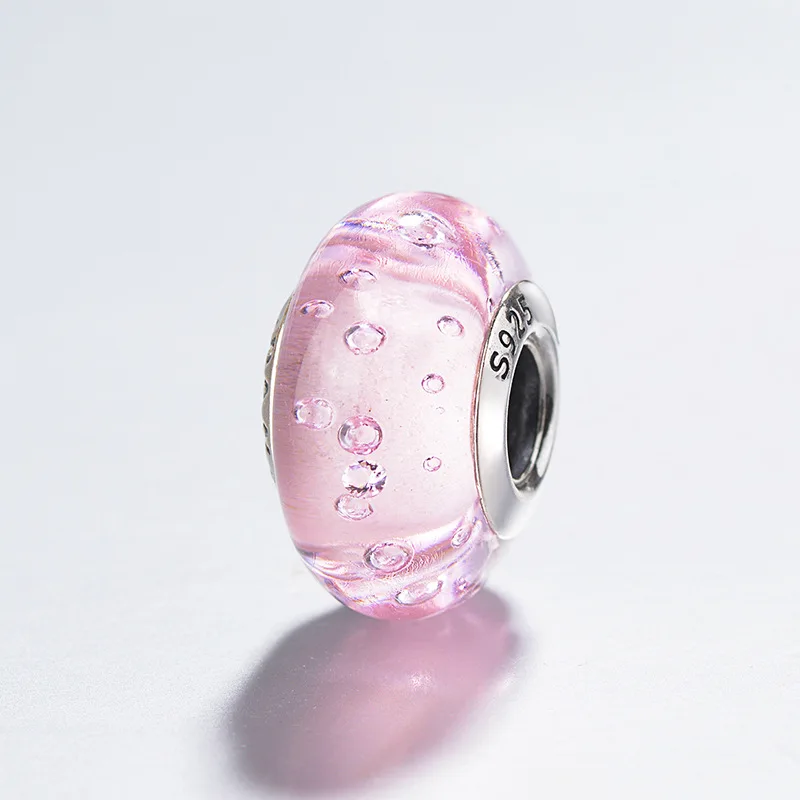 Новый оригинальный серебряный браслет из бусин муранского стекла подвеска для