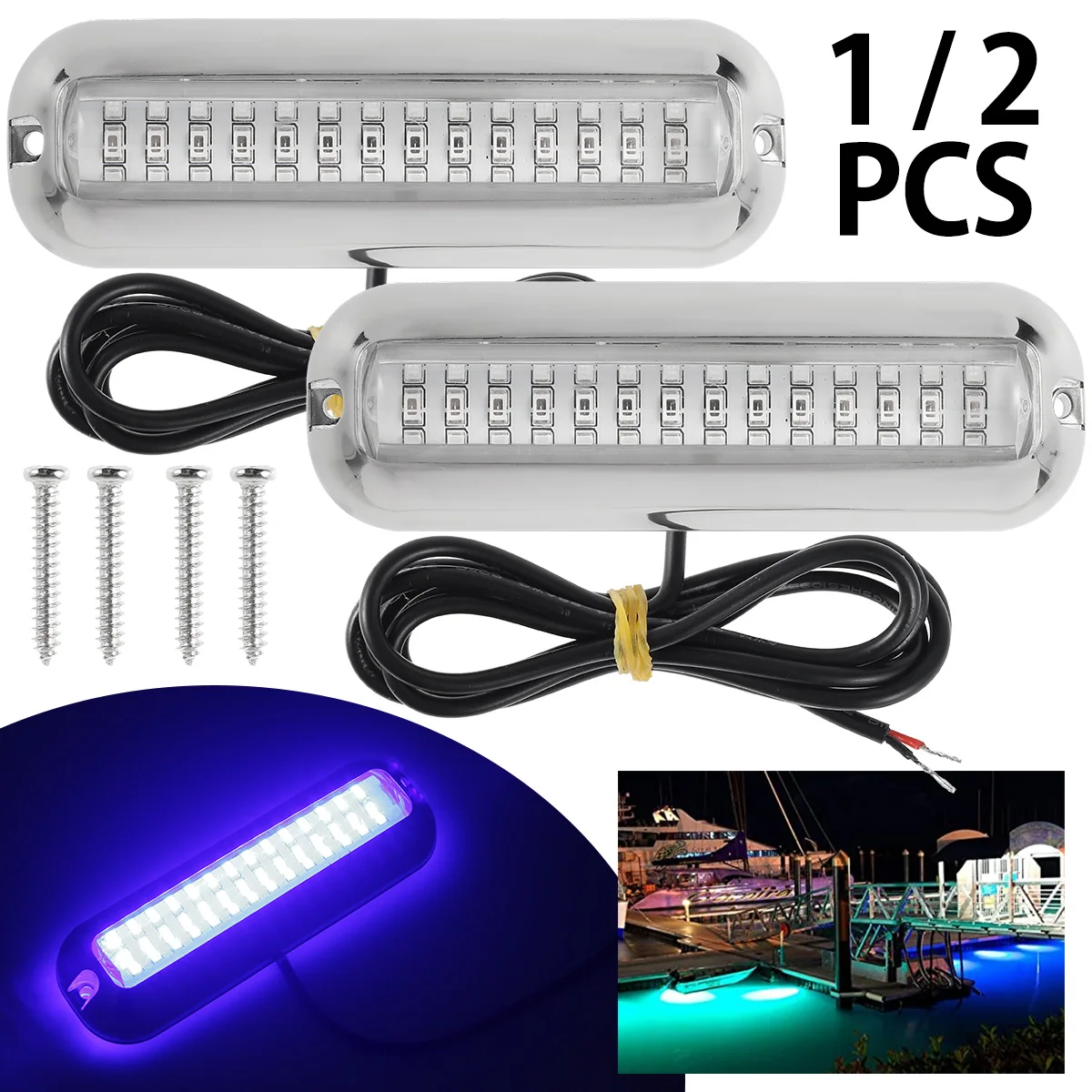 

42 LED DC 30V 50W Marine Boat Transom LED Stern Light Round Cold White LED Tail Lamp Yacht Accessory Waterproof