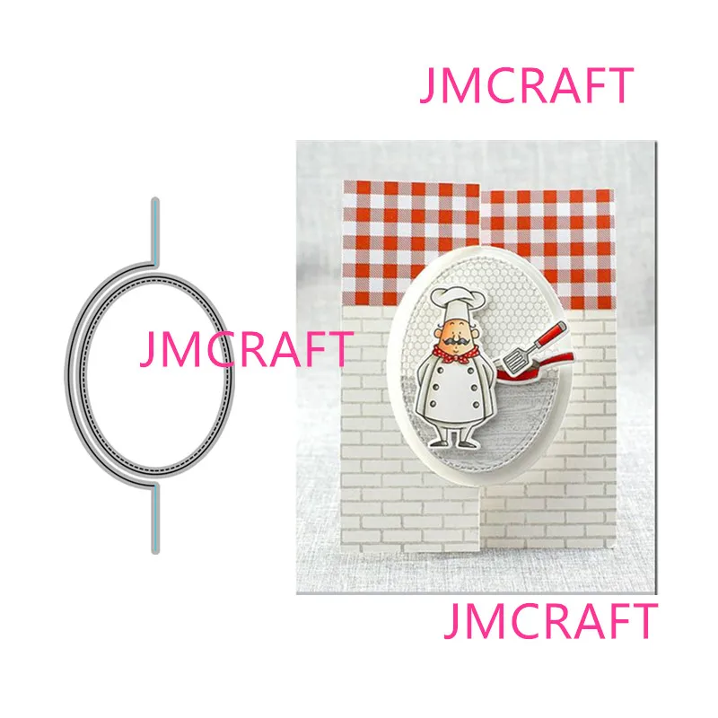 

JMCRAFT 2022 New Oval Flip Card #4 Metal Cutting Dies DIY Scrapbook Handmade Paper Craft Metal Steel Template Dies