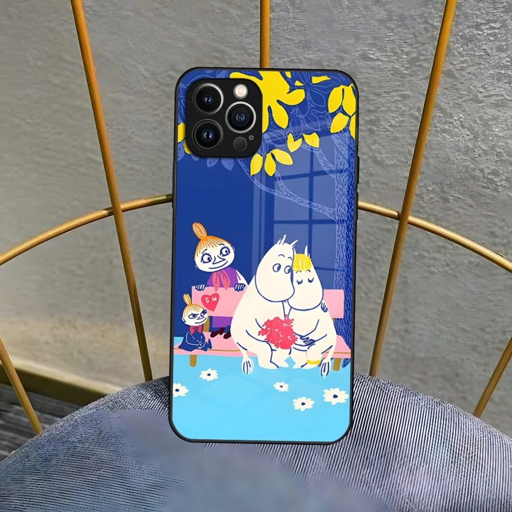 Чехол для телефона с изображением аниме M-Moomin-Hippo Iphone 16 15 14 Pro Max 12 11 13 Mini X Xr Xs Puls
