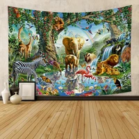 animal world tapestry wall hanging forest wild animal tapestry decoration art for bedroom living room dorm home decor