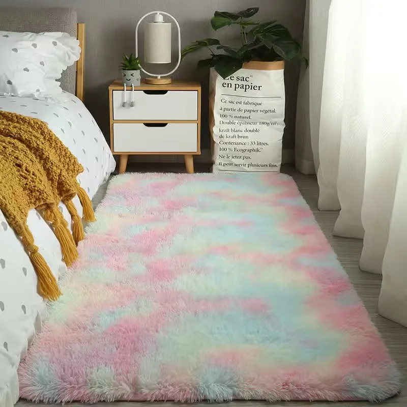 Tie Dyeing длинный пушистый плюшевый большой ковер для гостиной мягкие коврики