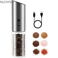 kitchen usb electric stainless steel pepper grinder seasoning fresh grinding mill kitchen tools
