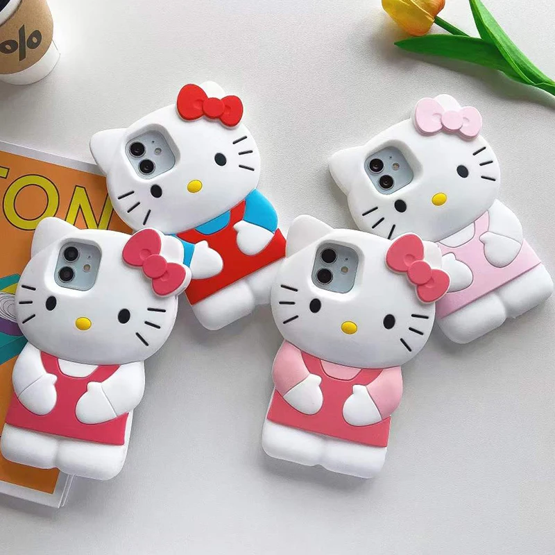 Y2K Cartoon Hello Kittys Phone Case for Iphone 13 12 11 8 7 6 6S 8 Plus X Xs Max Soft Big Silicone Protection Case for Iphone