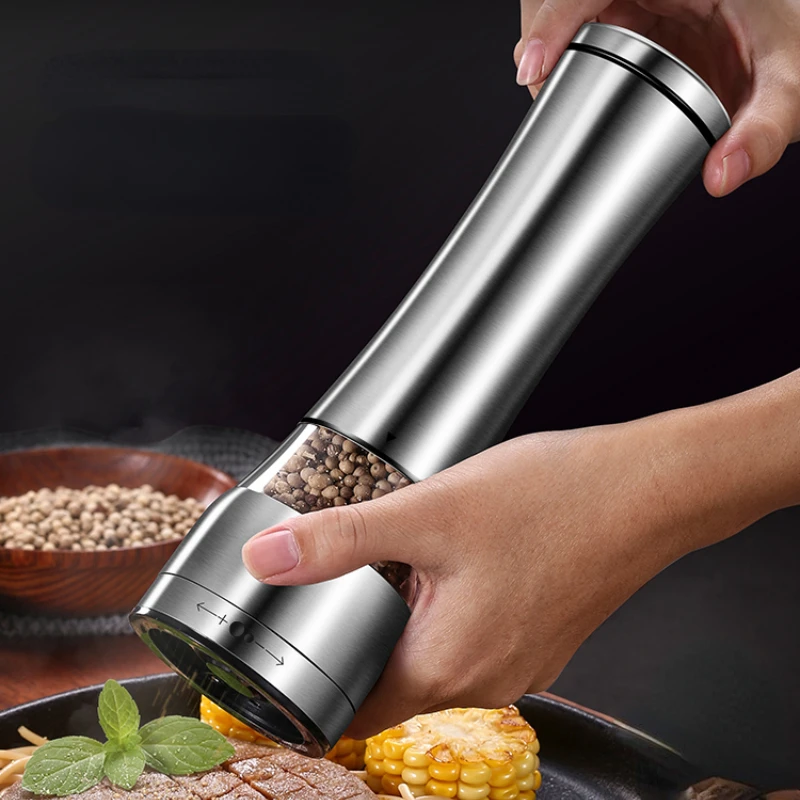 

Stainless Steel Pepper Grinder Freshly ground black pepper Rose Sea Salt Kitchen Manual grinding bottle Seasoning Organizer
