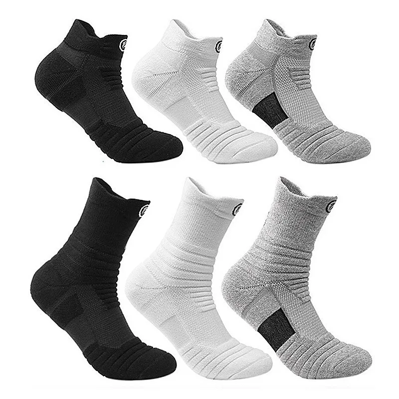 

3pairs/LotMen's Sports Basketball Riding Socks Cotton Ankle Socks Breathable Outdoor Running Socks Moisture Wicking Sports Socks