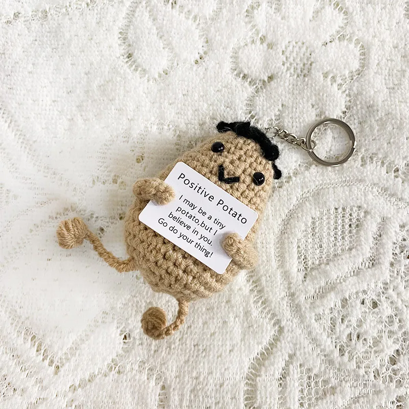 Позитивная вязаная крючком обрезная кукла с карточкой эмоциональная Поддержка