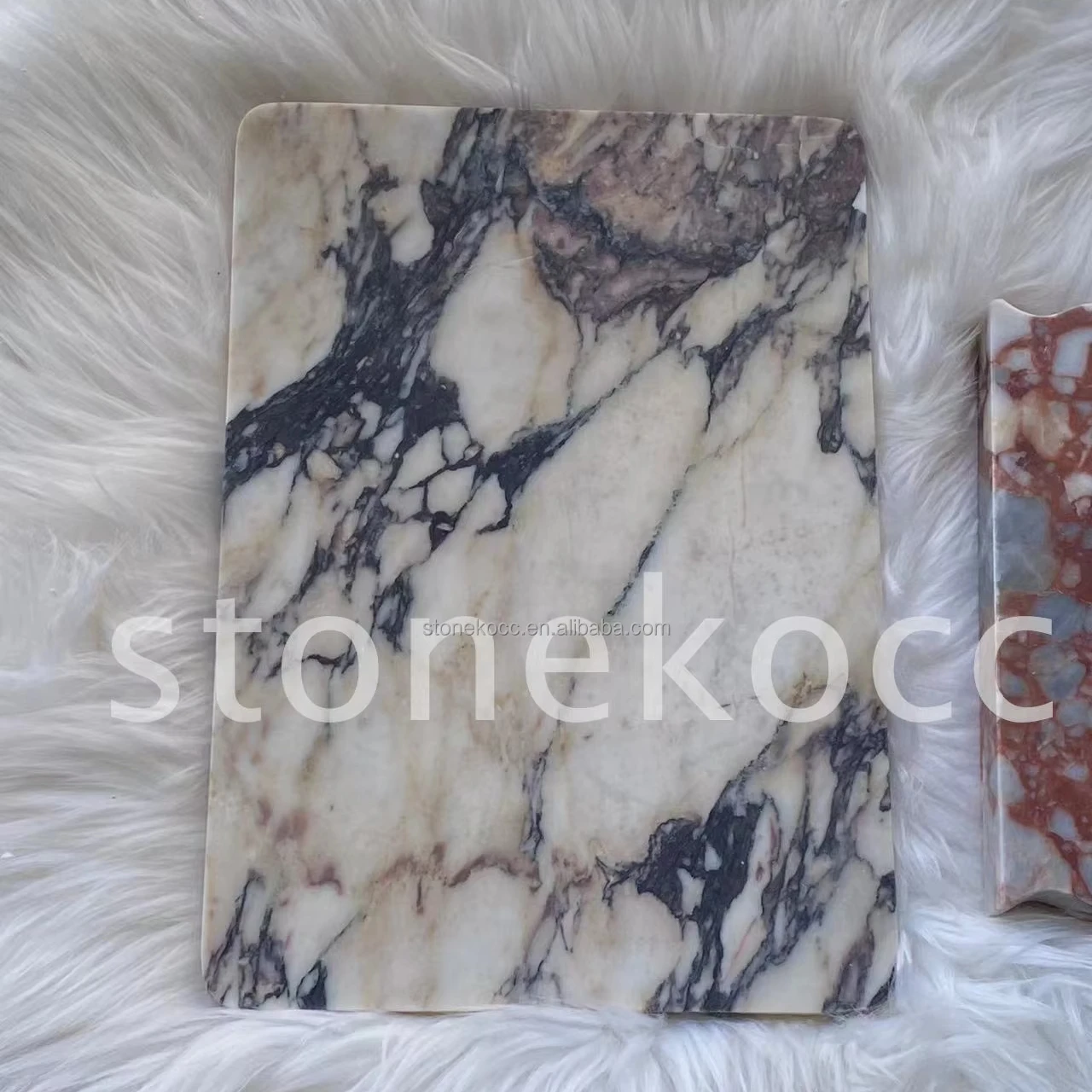 Stonekocc 100% натуральный мрамор Calacatta фиолетовый сервировочный поднос для дома