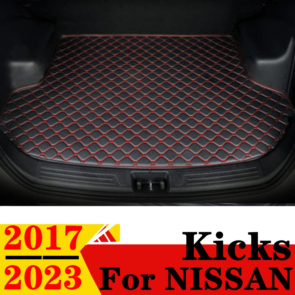 

Коврик для багажника автомобиля для NISSAN Kicks 2017 2018-2023, плоский боковой водонепроницаемый задний грузовой коврик, коврик, аксессуары для авто, подкладка для багажника