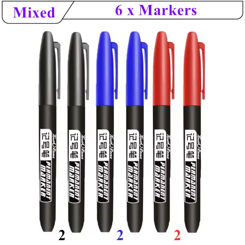 

6 шт. перманентные маркеры, водонепроницаемые ручки на масляной основе для стекла, пластика, металла, дерева, камня, быстросохнущие, без кровотечения, сделай сам, рисунок, письмо