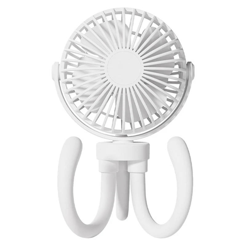 

Portable USB Tripod Fan 2000Mah Rechargeable Mini Fan Handheld Baby Stroller Bracket Silent Fan Multi-Function Fan