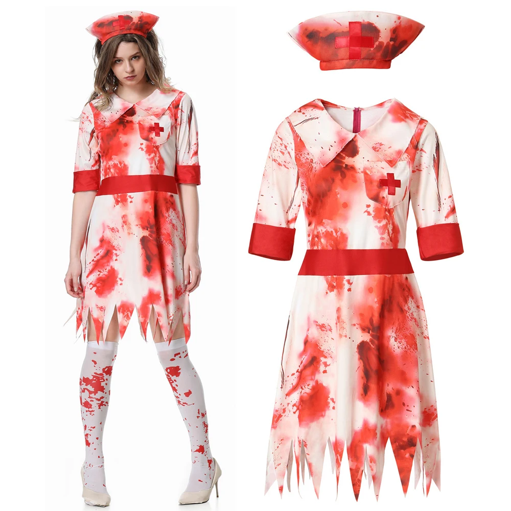 

Хэллоуин, вампиры, зомби, кровавая яркость, униформа для взрослых, женское платье, страшная маскарадная одежда