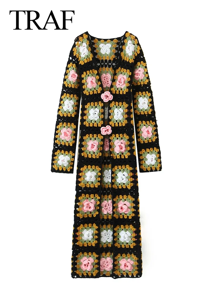 

Женский длинный кардиган на пуговицах, с V-образным вырезом