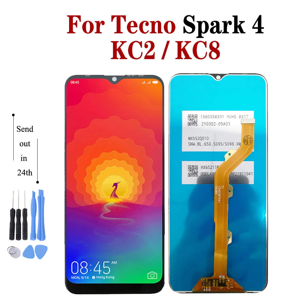 

6.52" Display For Tecno Spark 4 LCD KC2 KC8 Screen Touch Digitizer Sensor Assembly Spark4 Replacement Parts