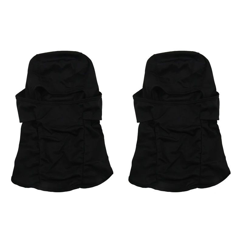 

2X Multifunctional Bandana / Cap For Bike / Hood Face Mask High Quality Resistant To Wind And UV For Sport, Travel-Black