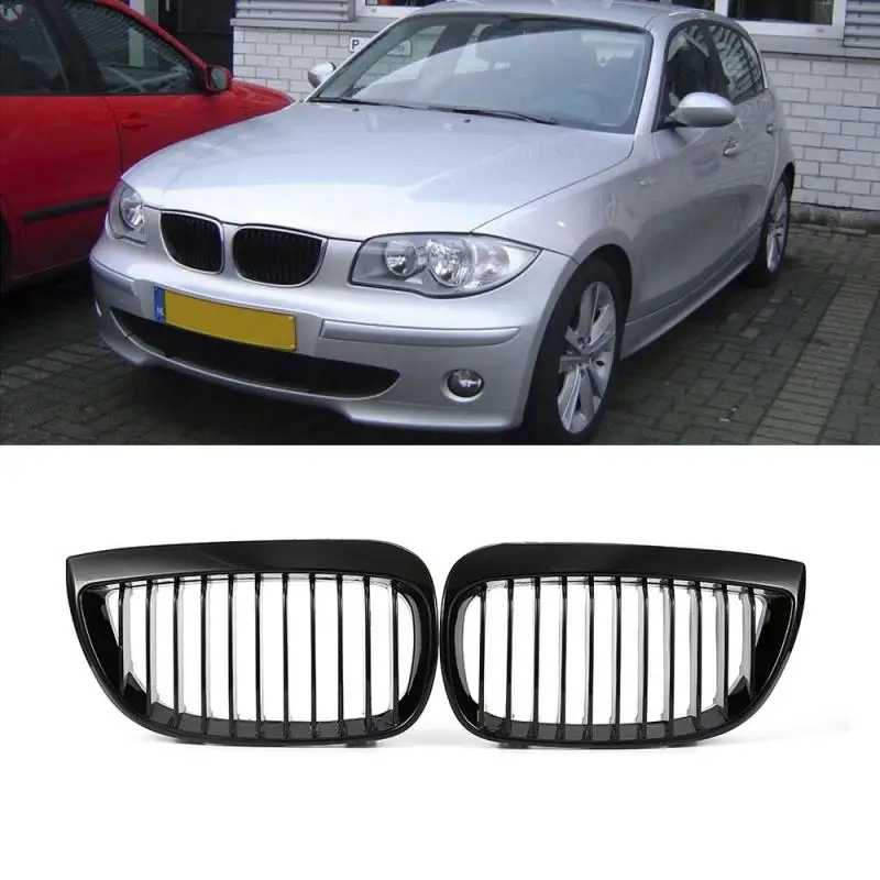 

Car Front Bumper Grill Pair Replacement Front Kidney Grille Grill Glossy Black For BMW E81 E87 120d 120i 130i 2004-2007