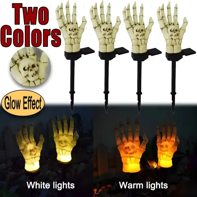 Хэллоуин Скелет Рука Кость Лампа Водонепроницаемая Солнечная Пальмовый