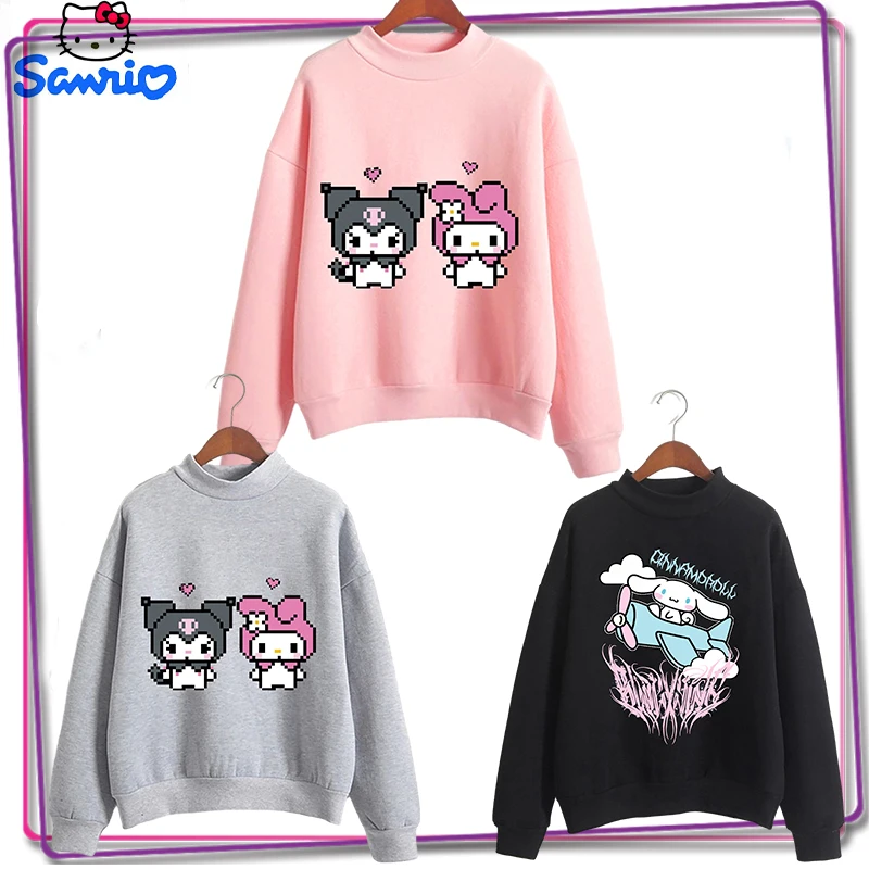 

Sanrio Melody Kuromi Cinnamoroll мультяшный свитер с длинным рукавом Y2K женский осенне-зимний Новый Свободный пуловер Топ одежда в подарок