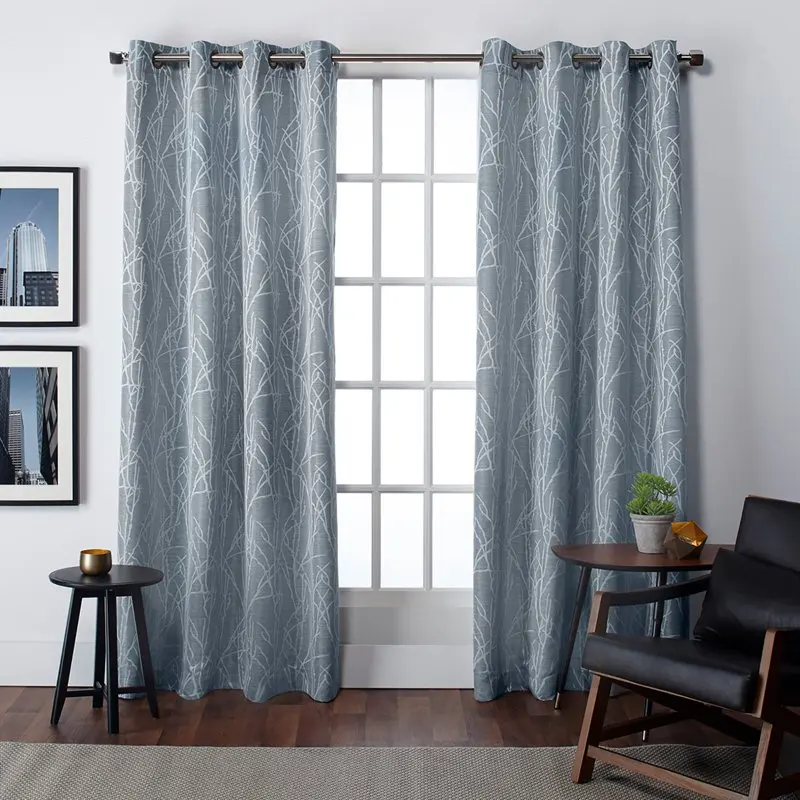 

Home Decor Curtains Living Room Curtains Finesse Branch Print Grommet Top Curtain Panel Pair, 54x84, Steel Blue