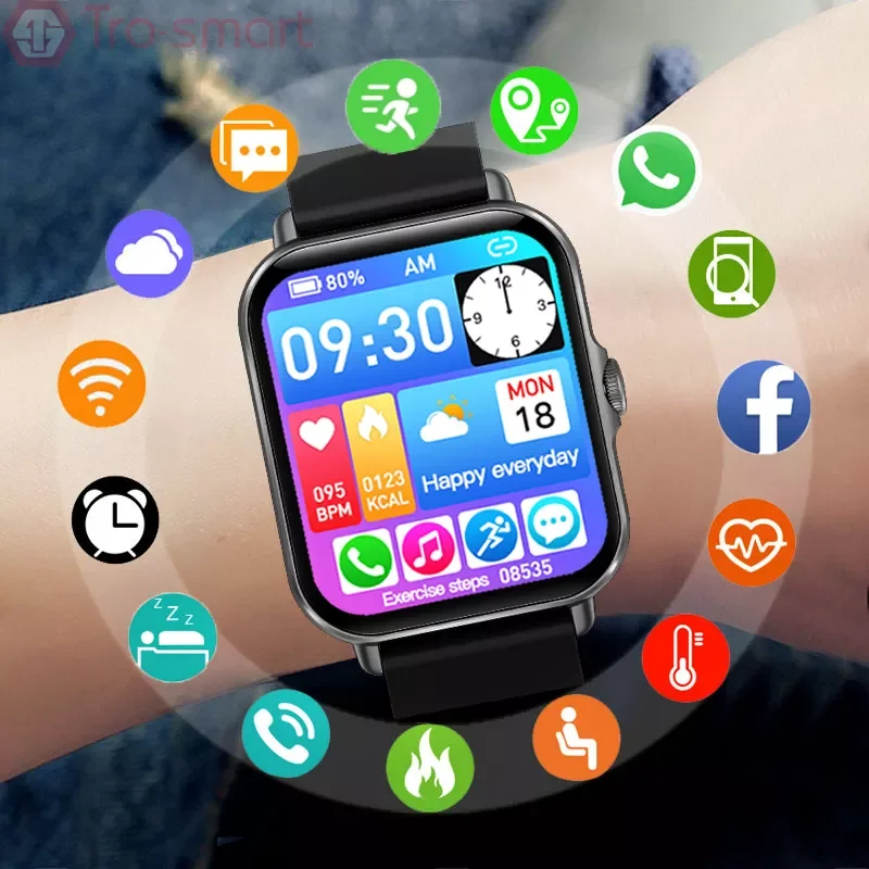 

Temperature BT Call Smart Watch Men Women Smartwatch Electronics Smart Clock For Android IOS Fitness Tracker Sport Smart-watch