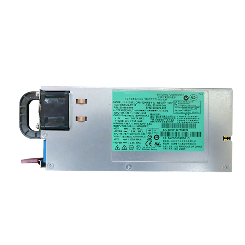 Оригинальный блок питания 1200 Вт для HP DL380 DL580 DL585 G7 Gen7, переключение сервера Φ 570451-001 579229-001
