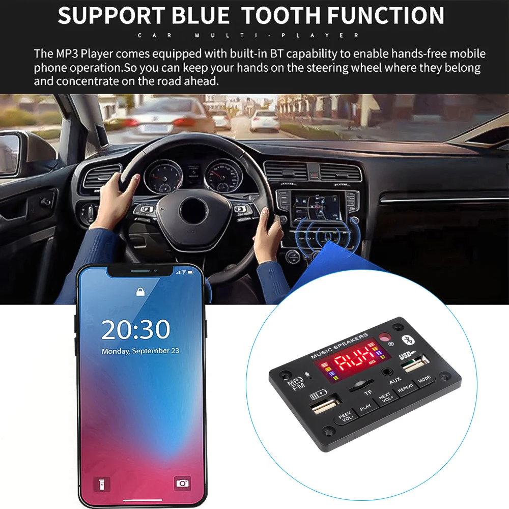 Усилитель Kebidu 2*40 Вт mp3-декодер с поддержкой Bluetooth 5 0 зарядным портом mp3-плеер 80