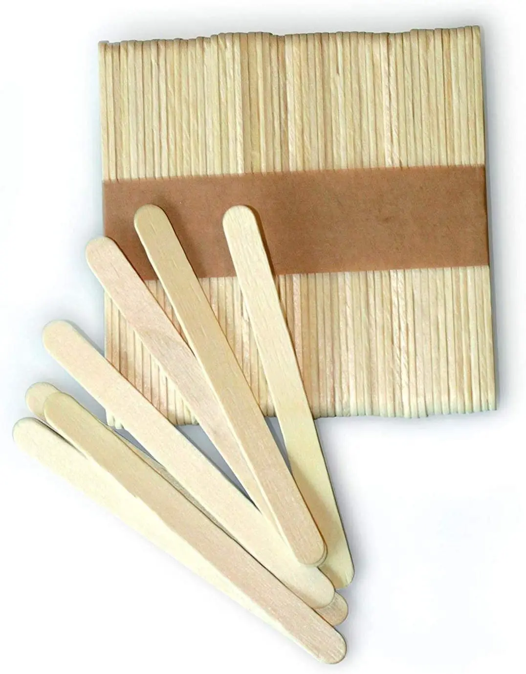 Silicone Easy Cream Wooden Sticks for Ice Cream Bars, Set of 100