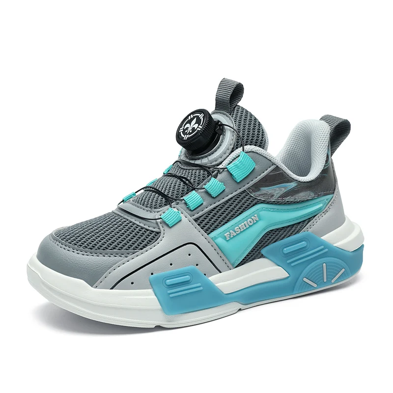 

2022 Spring Kids Sport Shoes Boys Outdoor Running Sneakers Rotary Casual Slip on Children Shoes Cushion Antislip Tenis Infantil