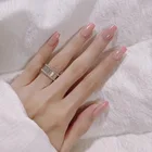 Накладные ногти 24 шт. милые градиентные розовые дизайнерские накладные ногти с клеем полный охват искусственные для женщин и девочек SAL99