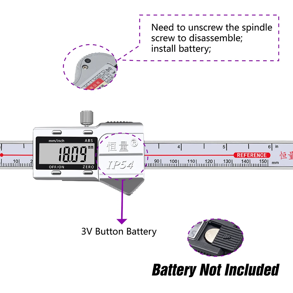 wa metryczna głowica śruby Imperial pomiar grubości elektroniczny cyfrowy wyświetlacz suwmiarka 0-150mm dokładność 0.03mm przyrząd pomiarowy
