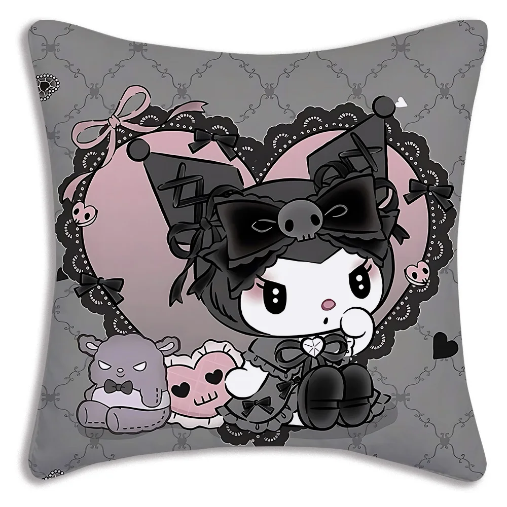 

Популярные наволочки с героями мультфильмов Kawaii Kuromis, мультяшный диван, декоративные домашние двусторонние печатные короткие плюшевые милые чехлы для подушек
