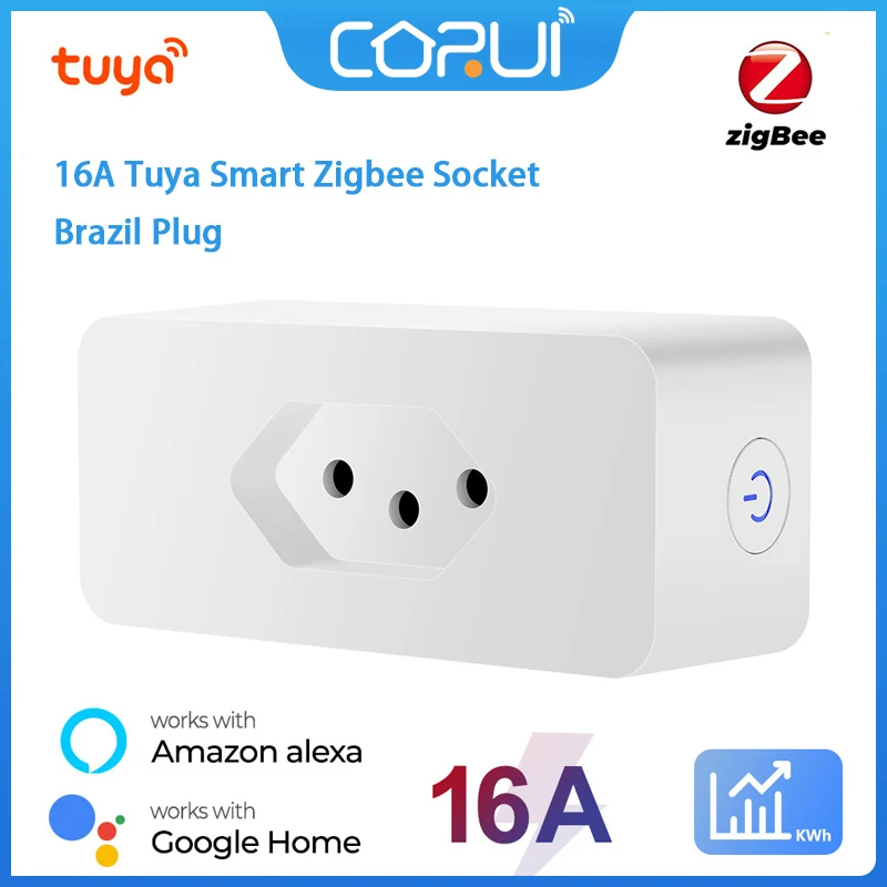 

Розетка с таймером CoRui, 16 А, 5 шт., с функцией голосового управления